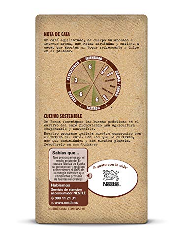 BONKA Café molido de tueste natural - Paquete de Café molido de 8 x 250 g- Total: 2 kg