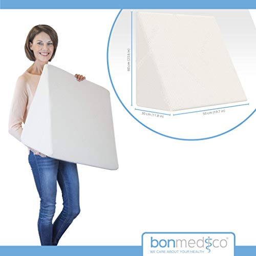 Bonmedico Almohada Wedge Almohada Forma de Cuña para Cama y Sofá Hecha de Espuma, Uso como Cojín de Lectura y Relajación, Cojín de Sofá y Cojín de Rodilla