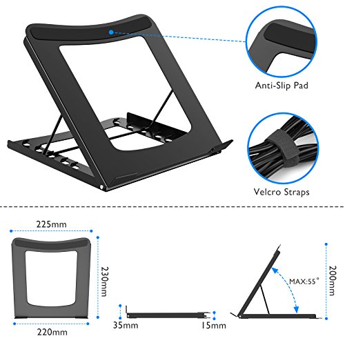 BONTEC Soporte portátil ergónomico Ajustable para computadora portátil y MacBook