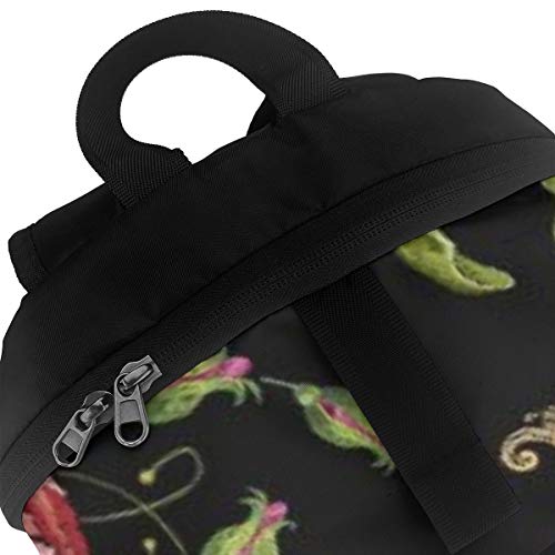 Bordado Japonés Pájaros Grulla Rosa Mochila Estampada Moderna para Niñas Mochila Informal del Estudiante Cabe Un Portátil De 15"