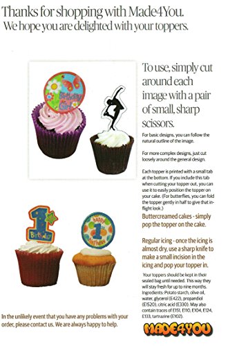 Born To Dance – Street Dancing/Hip-Hop Cupcakes Comestible stand-up barquillo – Decoración para tartas, Pack of 72