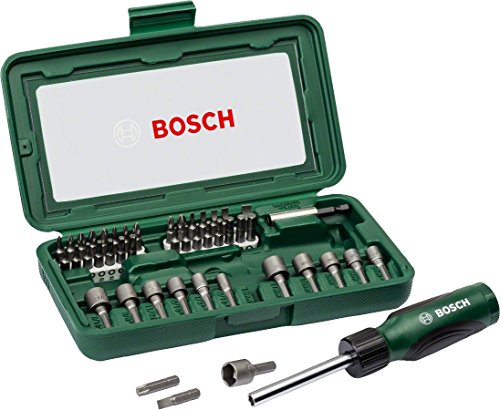 BOSCH 2607019504 - Set de bricolaje: 46 uds atornillar y atornillador, colores surtidos