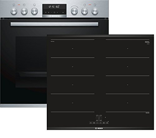 Bosch (HEA5784S1 + NXX675CB1E) Electrodomésticos de cocina Horno de placa de inducción Aparato de cocina - Conjuntos de juegos (placa de inducción, vidrio y cerámica, negro, 3300 W, táctil, 60,6 cm)