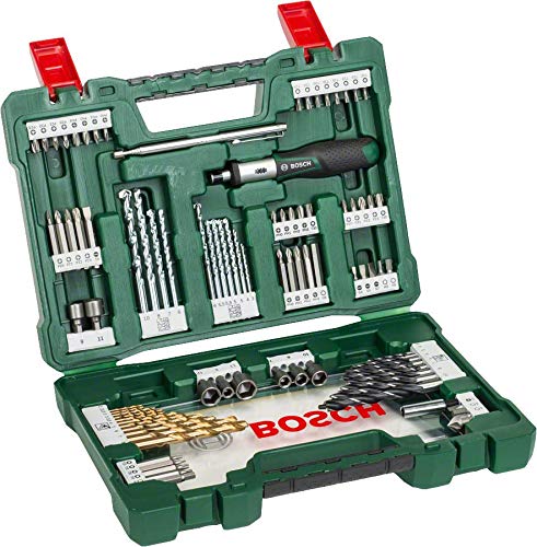 Bosch Home and Garden 2607017195 Bosch V-Line Titanio - Maletín de 91 unidades para taladrar y atornillar, 0 W, 0 V, Set Piezas