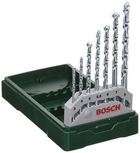 Bosch Home and Garden 2607019581 Bosch Mini X-line - Set de 7 brocas para piedra (Ø 3/4/5/5,5/6/7/8 mm), Piezas