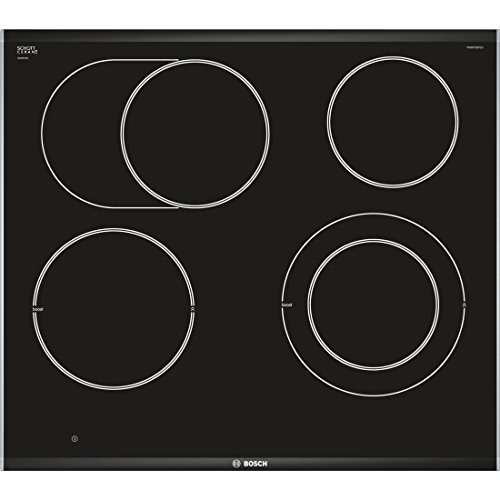 Bosch PKN675DP1D Serie 6 - Placa eléctrica (autosuficiente), 60 cm, color negro, marco circular, DirectSelect, 17 niveles de potencia, PowerBoost, protección infantil, indicador de consumo de energía