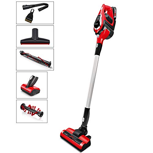 Bosch ProAnimal Unlimited Serie 8 BBS1ZOO Aspirador escoba sin cable especial mascotas, hasta 60 minutos de duración, incluye 1 batería extraíble, color rojo