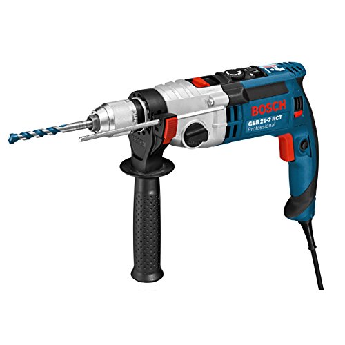 Bosch Professional GSB 21-2 RCT - Taladro percutor (1300 W, 2 velocidades, max perforación hormigón 22 mm, en maletín)