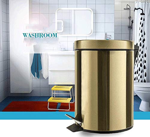 Bote de basura, Contenedor para pedales para la cocina Bote de basura de acero inoxidable, Contenedores de baño con tapas, Contenedor pequeño para lavamanos, Baño, Baño ( Color : Silver , Size : 8L )