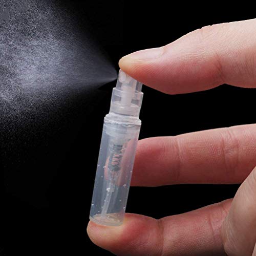 Botella de pulverizadora Transparente de 3 ml para Perfume,acía para Viajes,Fiestas,útiles de Maquillaje,Botellas de Spray con Bomba atomizadora-30 Unidades