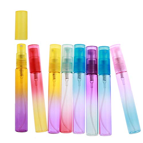 Botellas de Atomizador de Perfume, 8 Piezas Botella de Spray de Niebla Fina, Botella de Spray de Vidrio, Atomizador de Viaje, para Diversas Diluciones de Líquido, con Tapas Antipolvo (8 ml)