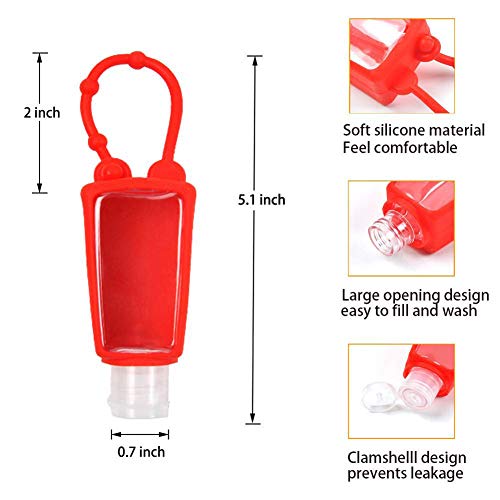 Botellas de Viaje de Plástico Contenedor de Líquidos con Tapas Abatibles, para Desinfectante de Manos Contenedor Desinfectante de Manos a Prueba de Fugas Rellenable(10 Piezas 30 ml)