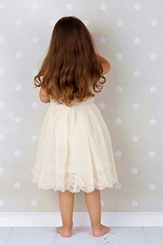 Bow Dream Vestido Vintage de Encaje de Flores para Niña Marfil 12 años