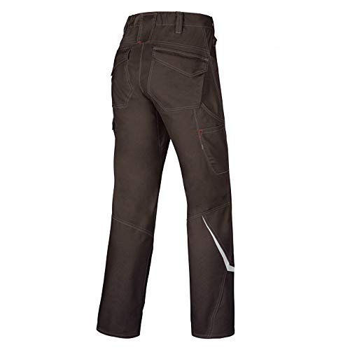 BP 1960-570-0048-34s - Mezcla de tela con pantalones de trabajo para hombres, silueta delgada con cintura superior en la espalda, 65% poliéster/35% algodón, marrón, talla 34S