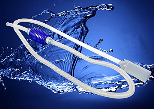 BPS® Limpiafondos Acuario Accesorio Sifón Limpieza Pecera Tubo Saca Agua Bomba Manual Cambiador el Agua 2 Dimensiones 170/207cm para Elegir (Blanco 170cm) BPS-6594*1