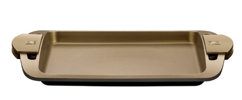 BRA Terra - Plancha asador Liso y Asas de Silicona,Aluminio Fundido con Antiadherente Teflon Select, aptas para Todo Tipo de cocinas incluida inducción, Terra 40 cm