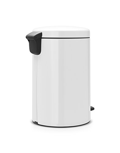 Brabantia 111846 Newicon 111846-Cubo de Basura con Pedal, 20 l, Color Blanco, Acero Inoxidable