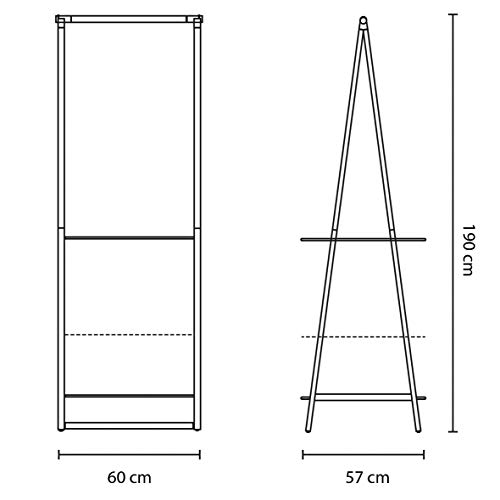 Brabantia 118227 Linn Perchero-Parabán Pequeño, Metal, Blanco