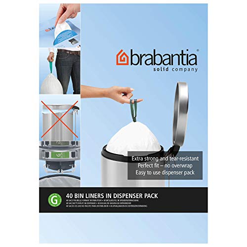Brabantia 375668 Expendedor Bolsas de Basura, Blanco, 23-30 L