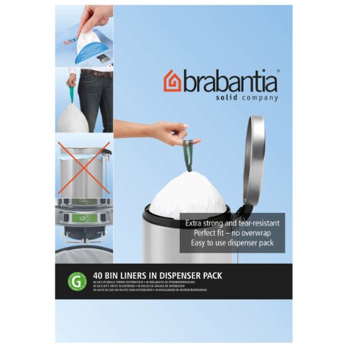 Brabantia 375668 Expendedor Bolsas de Basura, Blanco, 23-30 L