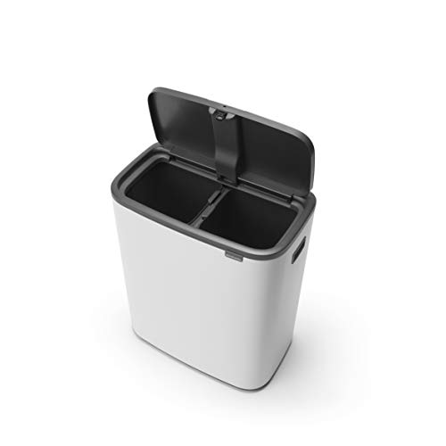 Brabantia Bo Touch Bin Cubo de basura 2 x 30 L, color blanco