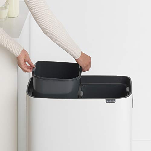 Brabantia Bo Touch Bin Cubo de basura 2 x 30 L, color blanco