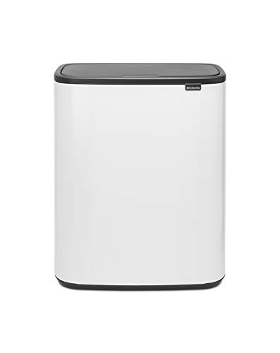 Brabantia Bo Touch Bin Cubo de basura 2 x 30 L, color blanco