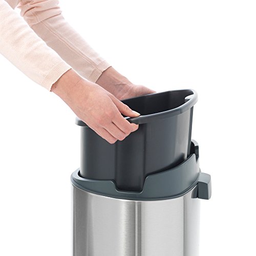 Brabantia Touch Bin Cubo de Basura, 40 litros, Acero Inoxidable, Rojo