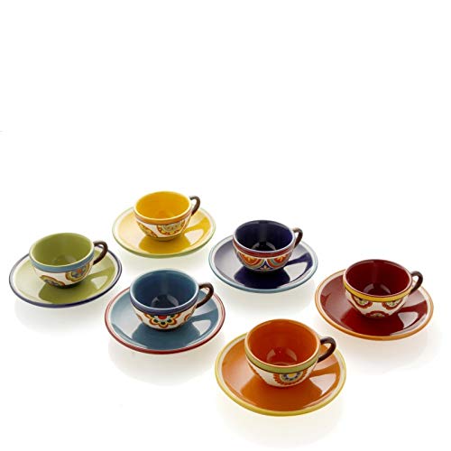 Brandani 57642 - Juego de tazas de café (6 unidades), multicolor