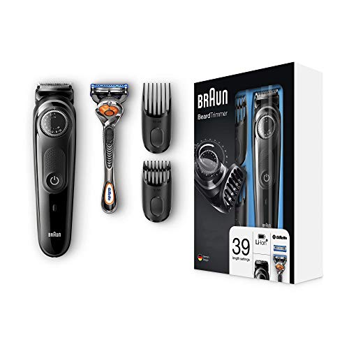 Braun Recortadora Barba BT5042 - Máquina Cortar Pelo, Recortadora Barba y Cortapelos, con Cuchillas Afiladas de Larga Duración, Color Negro/Gris