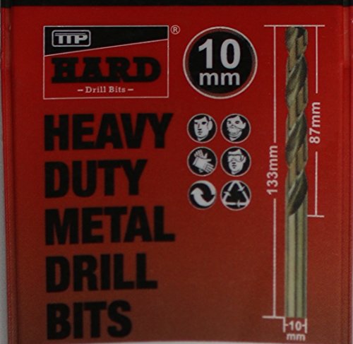 Broca de metal TTP HARD de 10 mm; de cobalto añadido para perforar metales más duros de acero inoxidable, cromo, aluminio o hierro fundido, con una larga vida y fácil de usar