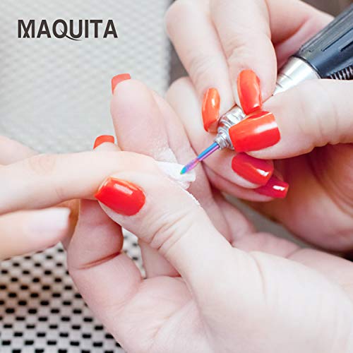 Broca Manicura, MAQUITA Torno para las Uñas Pulidor de Uñas Taladro de Uñas Set de 8Pcs Accesorio de Manicura y Pedicura Eléctrico Cerámica Fresas Torno Manicura para Uña