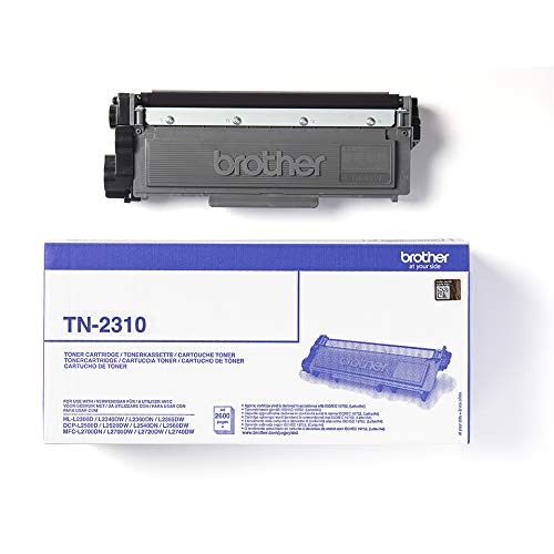 Brother TN2310 - Tóner negro original para las impresoras: HLL2300D, HLL2340DW, HLL2365DW, HLL2360DN, DCPL2500D, DCPL2520DW, DCPL2540DN, MFCL2700DW, MFCL2720DW, MFCL2740DW