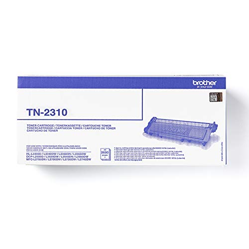 Brother TN2310 - Tóner negro original para las impresoras: HLL2300D, HLL2340DW, HLL2365DW, HLL2360DN, DCPL2500D, DCPL2520DW, DCPL2540DN, MFCL2700DW, MFCL2720DW, MFCL2740DW