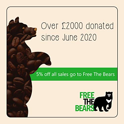 Brown Bear Cool Brazil, Descafeinado Proceso Swiss Water Decaf, Café En Grano Decaffeinated Roast Coffee Beans, 1 kg, 5% de las ventas fue donado a Free the Bears Charity