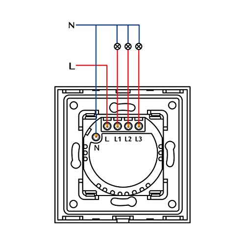 BSEED Interruptores de luz de pared Smart WiFi Touch Sensor (se necesita alimentación neutra) Panel de vidrio compatible Alexa/Tuya/IFTT 3 Gang 1 Via Negro