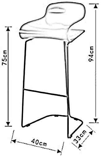 BTY Taburetes de la Barra para Cocinas Taburete con Respaldo Desayuno Silla con el Amortiguador de Plástico Reposapiés Taburete Alto para Cafe Pub,Negro,40 × 33 × 94Cm