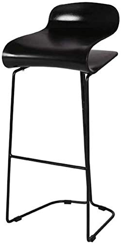 BTY Taburetes de la Barra para Cocinas Taburete con Respaldo Desayuno Silla con el Amortiguador de Plástico Reposapiés Taburete Alto para Cafe Pub,Negro,40 × 33 × 94Cm