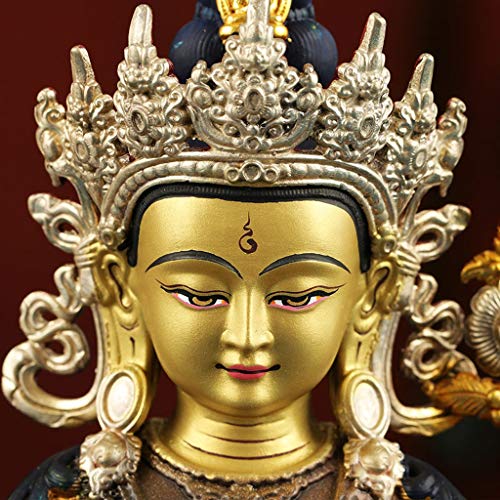 Buda Estatuas Religiosos Decorativas Latón de Buda Guanyin estatua de cuatro brazos budista Avalokiteshvara Kuan Yin budismo tibetano Esculturas diosa madre de cobre figurines, 8.3" Tall Coleccionable