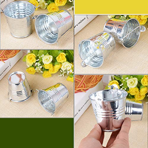 BUONDAC 24pcs Mini Cubos Metal 5,5 x 5,2 x 4cm Dulces Caramelos Decoración Mesas Candy Bar Detalles Regalos Invitados de Boda Fiesta Bautizo Cumpleaños (Plateado)