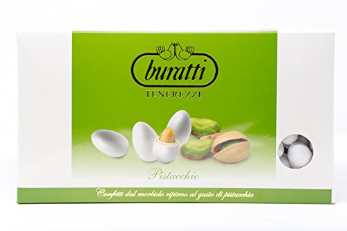 Buratti Confetti Tenerezze Sabor A Pistacho Blanco Almendras Recubiertas De Chocolate 1000 g