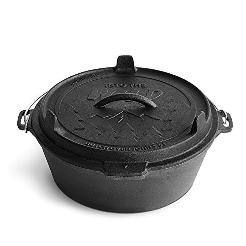 BURNHARD Olla de Hierro Fundido 5,6 L Dutch Oven, Horno holandés, Cacerola Hierro Fundido, Olla Cocina - John