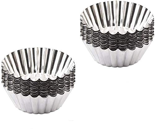 ButDillon Molde de Tartaleta de Huevo Aluminio Cup Cakes para Hornear Herramienta 20Packs