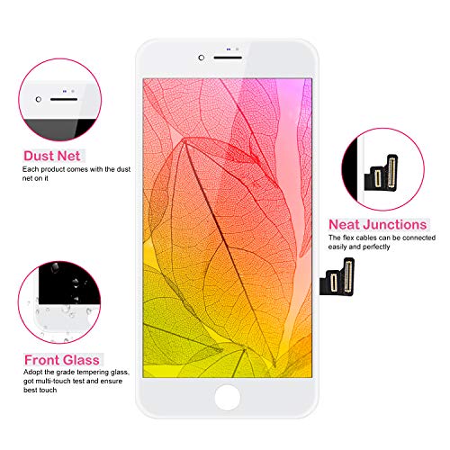 BuTure - Pantalla Táctil LCD para iPhone 7 Plus 5.5" Blanco, Pantalla para iPhone 7 Plus con Herramientas de reparación y Protector de Pantalla