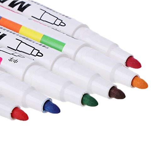 BUZZ - 12 rotuladores para Pizarra Blanca, 12 Colores Diferentes, para Escribir sobre cerámica, Pizarra Blanca, Productos de plástico, etc.