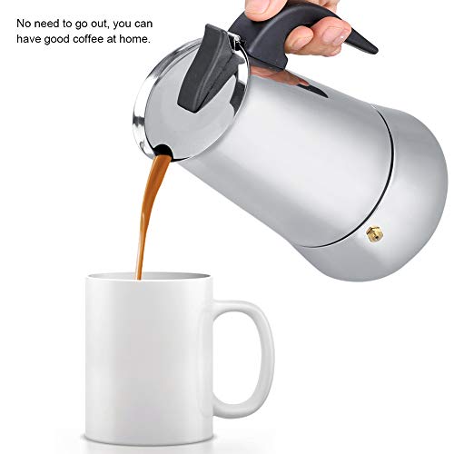 BYARSS Olla Moka portátil Hecha de Acero Inoxidable Cafetera Mocha Pot Café Aislado en casa con Esta Olla Moka Premium en Moderno(450ml)