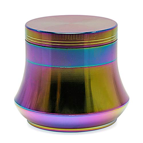 BYEON Colorido 4 Pedazos del Metal de aleación de Zinc Tabaco Molinillo de Especias Grinder Grinder-Arco Iris de Metal (60mm / 2.36inch)