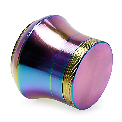 BYEON Colorido 4 Pedazos del Metal de aleación de Zinc Tabaco Molinillo de Especias Grinder Grinder-Arco Iris de Metal (60mm / 2.36inch)