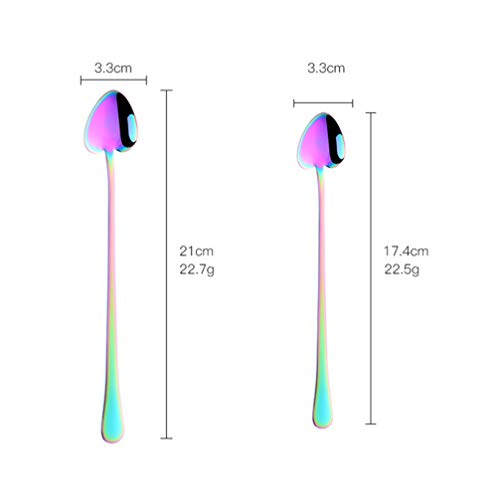 Cabilock 2Pcs Cuchara de Corazón Cucharas de Postre de Acero Inoxidable Café Cuchara de Té Bebida Mezcla Vajilla para Cóctel de Helado (Púrpura)