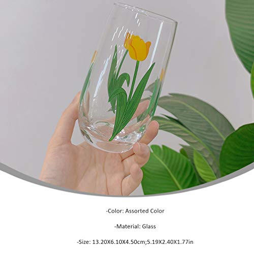 Cabilock Vaso para Beber Tulipán Taza de Agua Café Vaso de Leche para Jugo Cerveza Vino Y Cócteles 400Ml